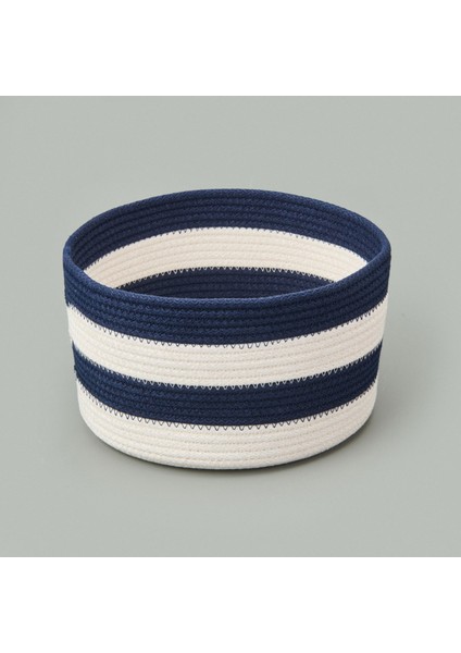 Living Nautical Fun Büyük Dekoratif Sepet - Siyah / Beyaz - 22X12 cm