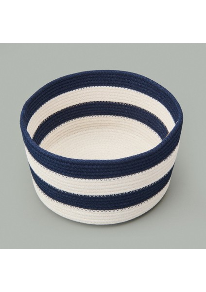 Living Nautical Fun Büyük Dekoratif Sepet - Siyah / Beyaz - 22X12 cm modelleri