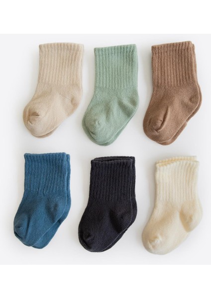 Organik Bebek 6'lı Çorap Seti Kahverengi