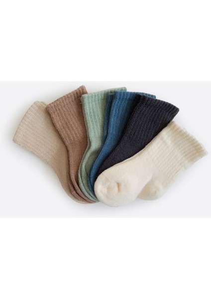 Organik Bebek 6'lı Çorap Seti Kahverengi modelleri