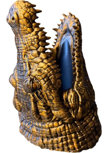 Timsah Figürlü Şaraplık - El Işçiliği ile Boyanmış (Bakır) fırsatları