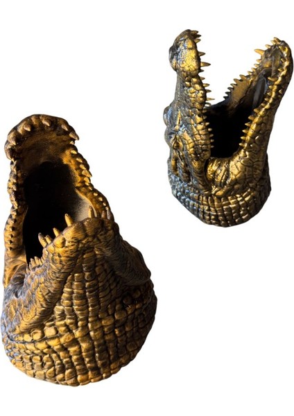 Timsah Figürlü Şaraplık - El Işçiliği ile Boyanmış (Bakır) indirimleri