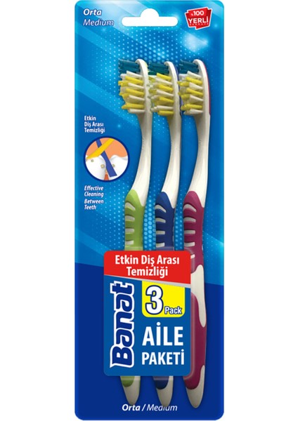 Ekomomik Diş Fırçası 3'lü 3 Adet