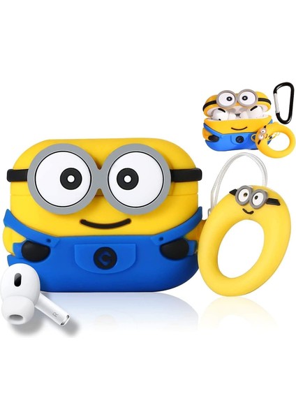 Airpods Pro 3. Nesil Uyumlu Sevimli Minyon Figürlü Darbe Önleyici Kulaklık Koruma Kılıfı