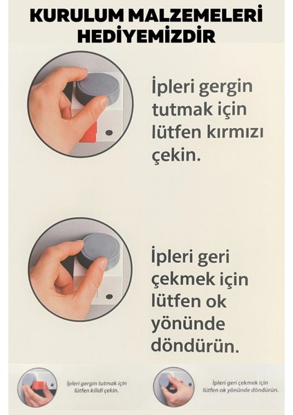 Ergonomik Çamaşırlık 5 Metre 5 Ip, Kaliteli Ipler, Önce Çek Sonra Sabitle, Kurulum Dahil fiyatları