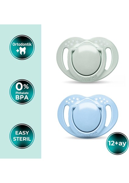 Ortodontik Silikon Emzik 2'li Powder Greenblue 12+ Ay (Sterilizasyon/saklama Kutulu) fiyatları