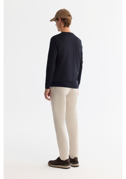 Erkek Lacivert Dokulu Basic Kazak E005107