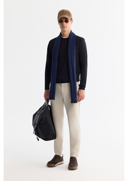 Erkek Lacivert Dokulu Basic Kazak E005107