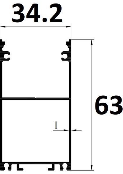 LED Kanal Alüminyum Profil Siyah 2 Metre 34X63MM Opak Pleksi Kapak Plastik Yan Kapak Sarkıt Lineer LED Kasa 15474 fiyatları