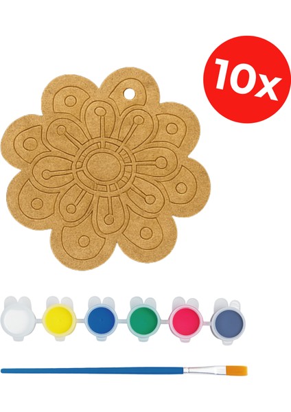 Ahşap Çiçek Boyama - Mandala Tasarım - Mandala Seti - Toplu Aktivite modelleri