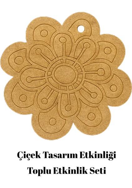 Ahşap Çiçek Boyama - Mandala Tasarım - Mandala Seti - Toplu Aktivite fırsatları