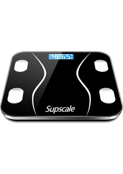 Dijital Tartı Baskül Yağ Su Kas Vücut Kitle Endeksi Kilo Ölçer Tartı Siyah LED Panel