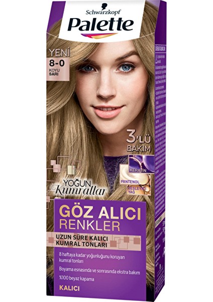 3 Adet Pnc Saç Boyası Göz Alıcı Renkler 8-0 Light Blonde