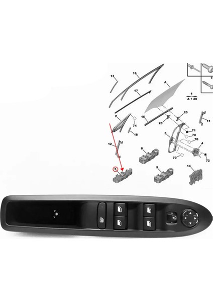 Citroen C4L 2012-2016 Lhd Ana Cam Kaldırma Anahtarı Için Sol Elektrikli Cam Kaldırma Anahtarı Kontrol Düğmesi 98068844ZD (Yurt Dışından) indirimleri