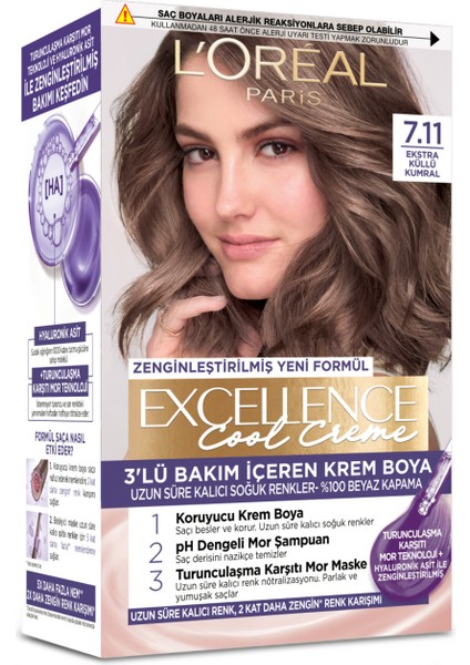 Excellence Cool Creme - 7.11 Ekstra Küllü Kumral 96 ml 2 Adet
