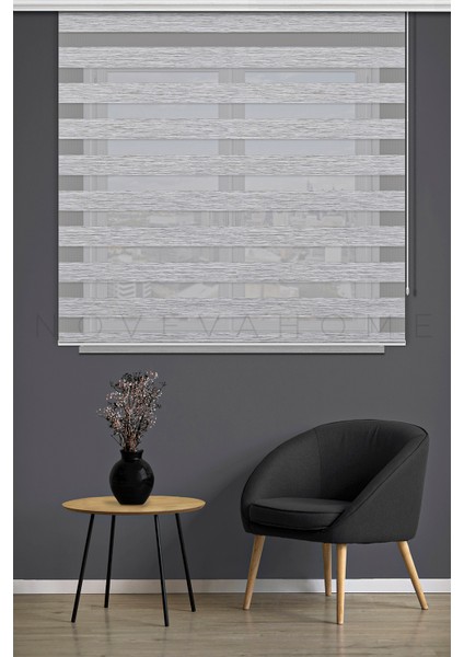 Zebra Stor Perde 07 Gri Mutfak Çocuk Odası Ofis Balkon Salon Perdesi Güneşlik Perde Plaseco