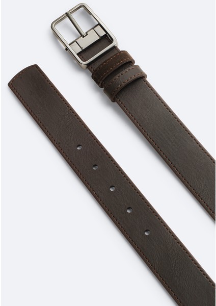 Erkek Kahve %100 Süet Deri Çift Taraflı Kemer A51Y9300