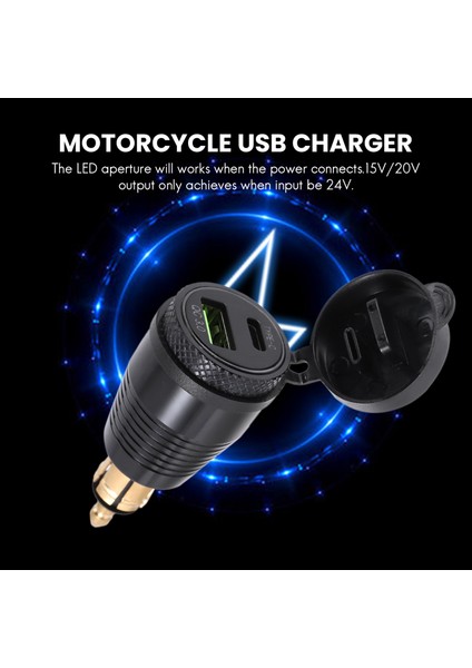 Motosiklet Dın Fişi Su Geçirmez Şarj Cihazı Qc3. 0 USB Şarj Aleti ve Tip C 30W Güç Teslimat Adaptör Soketi (Yurt Dışından) indirimleri