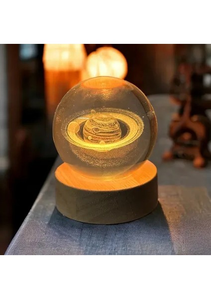 Dekoratif Satürn Tasarımlı Işıklı Cam Küre fiyatları