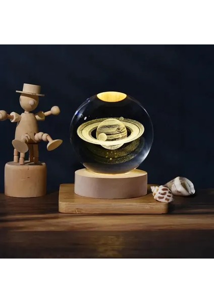 Dekoratif Satürn Tasarımlı Işıklı Cam Küre indirimleri