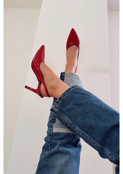 Aliwra Kırmızı Rugan Yüksek Topuklu Kadın Ayakkabı modelleri