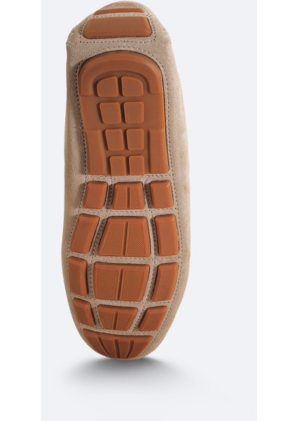 Erkek Taş %100 Süet Hafif Loafer Ayakkabı B008001