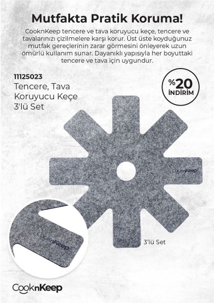 Kece Tencere Tava Koruyucu 3lü