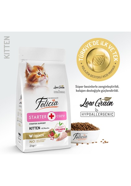 Kolajen Destekli Hipoalerjenik Tavuklu Yavru Kedi Maması 2KG