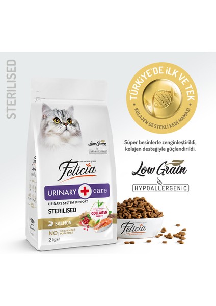 Kolajen Destekli Hipoalerjenik Somonlu Kısırlaştırılmış Yetişkin Kedi Maması 2KG