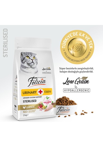 Kolajen Destekli Hipoalerjenik Tavuklu Kısırlaştırılmış Yetişkin Kedi Maması 2KG