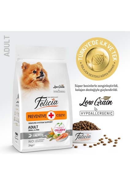 Kolajen Destekli Hipoalerjenik Somonlu Yetişkin Küçük Irk Köpek Maması 3KG fiyatları