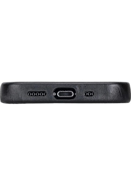 Apple iPhone 13 Pro Uyumlu Deri Arka Kapak Rock Rst1 Siyah fırsatları