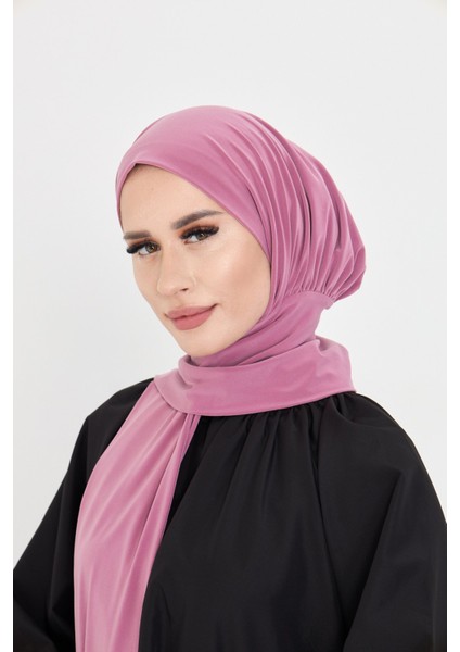 Gül Kurusu Pratik Hazır Geçmeli Tesettür Bone Sandy Boyunluklu Çıtçıtlı 2505_18