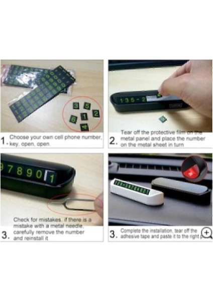 Araç Park Numaratör Numaratik Parktel Numaralık Park Tel Fosforlu Tr