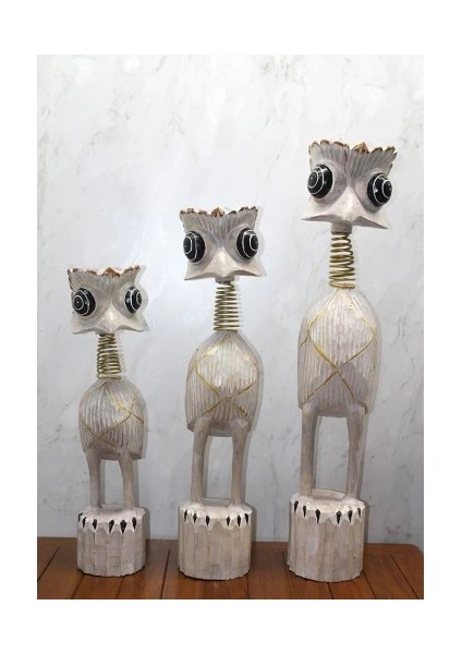 Ahşap 3'lü Deve Kuşu Seti 90 cm