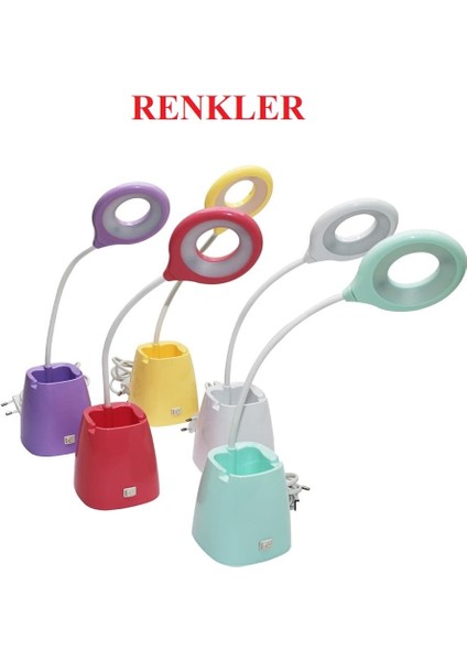 Masa Lambası Kalemlikli Telefon Tutuculu Kablolu LED Ders Çalışma Lambası modelleri