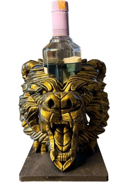 Ayı Figürlü Şaraplık - El Işçiliği ile Boyanmış