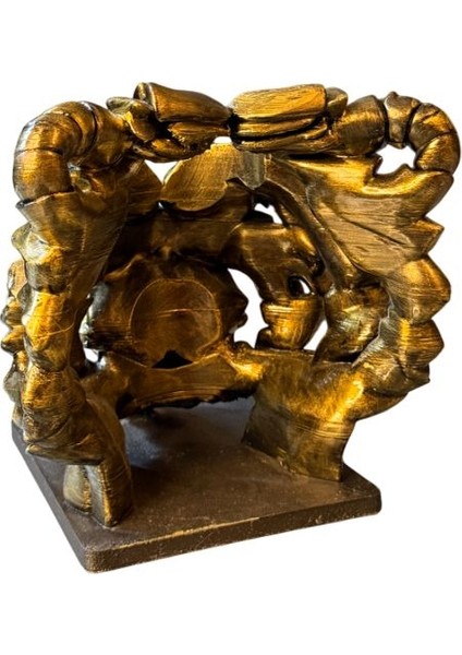 Ayı Figürlü Şaraplık - El Işçiliği ile Boyanmış