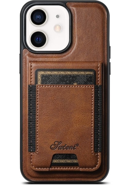 iPhone 12 Kılıf H17 2-1 Manyetik Mıknatıs Kartlıklı Kapak