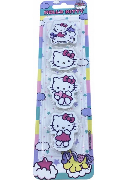 Hello Kitty Şekilli Blister 4'lü Silgi