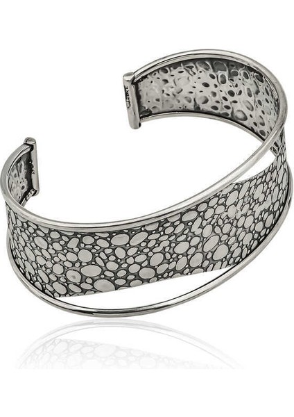Gümüş Eskitme Desenli Bayan Bilezik fiyatları