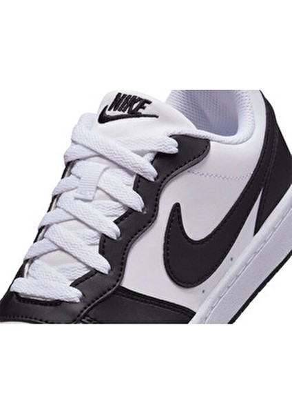 Court Borough Low Recraft Kadın Günlük Spor Ayakkabı Düz Taban Siyah-Beyaz Renk Kombinasyonu