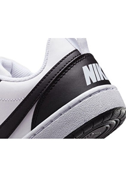 Court Borough Low Recraft Kadın Günlük Spor Ayakkabı Düz Taban Siyah-Beyaz Renk Kombinasyonu