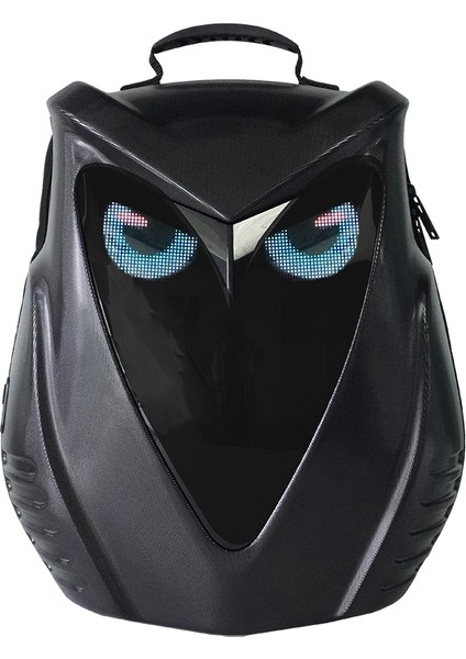 LED Baykuş Gözlü Akıllı Sırt Çantası – Sert Kasa, USB Şarj Girişli