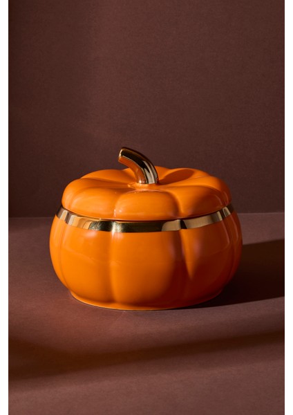 Balkabak Porselen L Kapaklı Saklama Kabı 13.3X13.3X6.3 cm