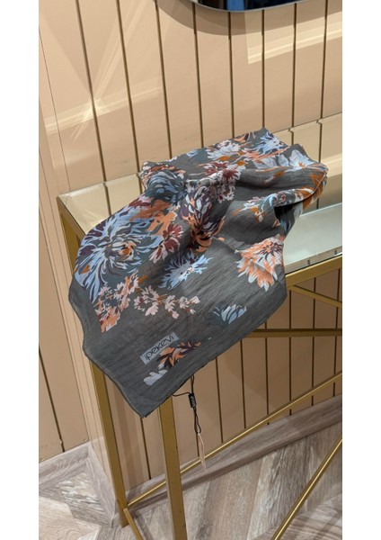 Ipekevi Desenli Tensel Eşarp Gri