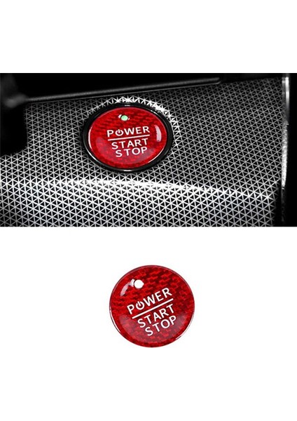 Araba Start Stop Motor Düğmesi Gerçek Karbon Fiber Sticker Basma Düğme Kapağı Ford Mustang Için Mach-E 2021 2022 (Kırmızı) (Yurt Dışından) modelleri