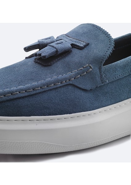 Erkek İndigo %100 Süet Hafif Loafer Ayakkabı A41Y8029