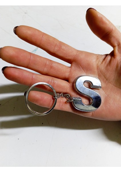 S Harfi Plastik Krom Kaplama Anahtarlık- Harf Çanta Süsü fiyatları