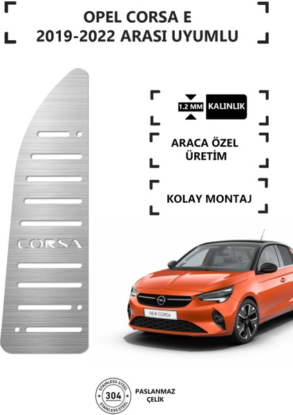 Opel Corsa E 2019-2022 Arası Ayak Dinlendirme Pedalı Krom Ayak Dayama Pedalı